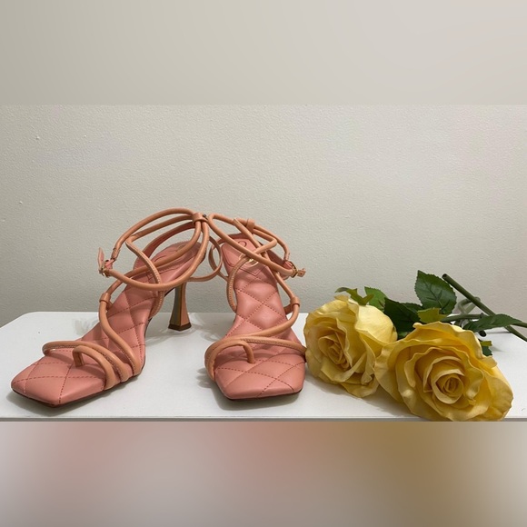 Sam Edelman Maven Clay Tubular Vamp Buckle Ankle Straps Flared Heeled Sandals - Picture 2 of 4